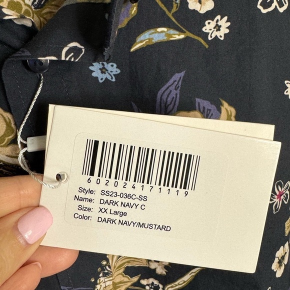 Men! NWT Vustra Tropical Floral Print Short-Sleeve Shirt Organic Cotton size XXL - Picture 6 of 7